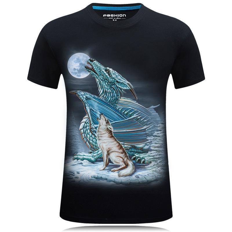 Wolf und Dragon Moon heulendes Shirt