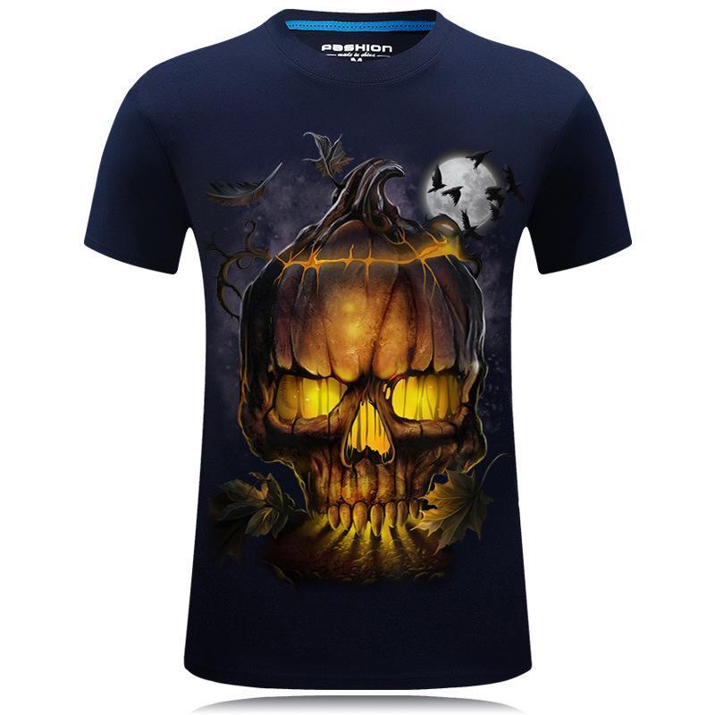 Evil Halloween Pumpkin Skull Shirt