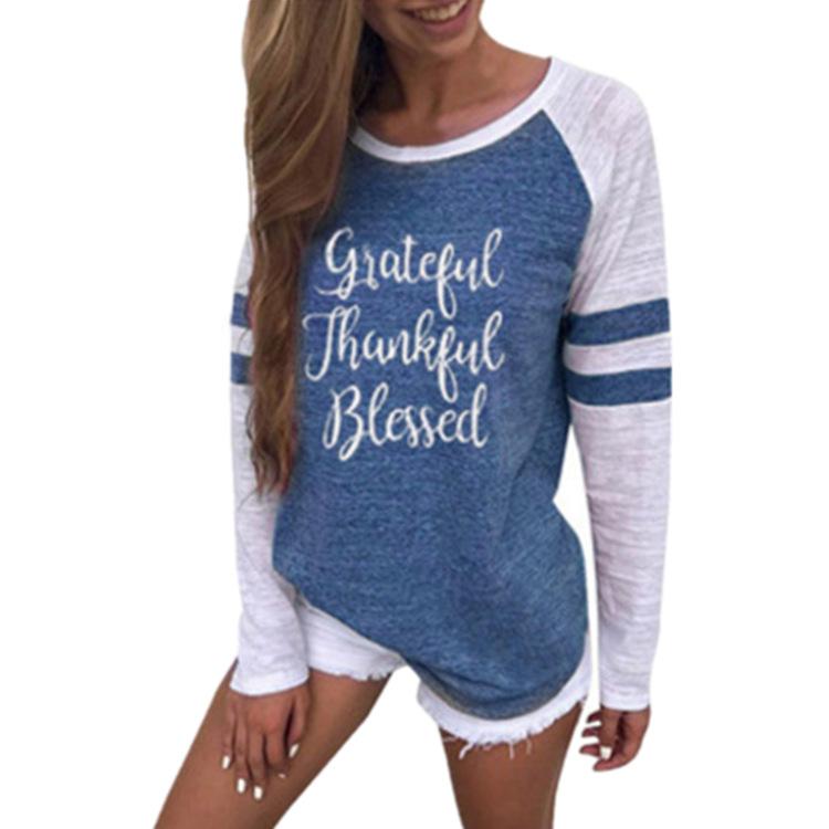 Grateful Thankful Blessed camiseta raglán