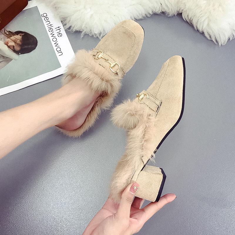 Distressed Fringe Fur Fashion Slippers - Theone Apparel