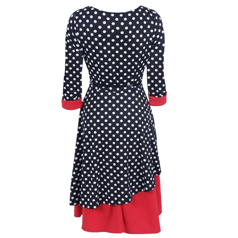 Double Layered Polka Dot Dress - Theone Apparel