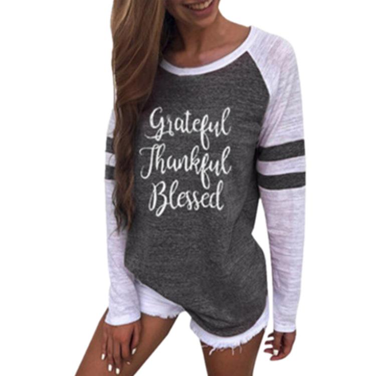 Grateful Thankful Blessed camiseta raglán