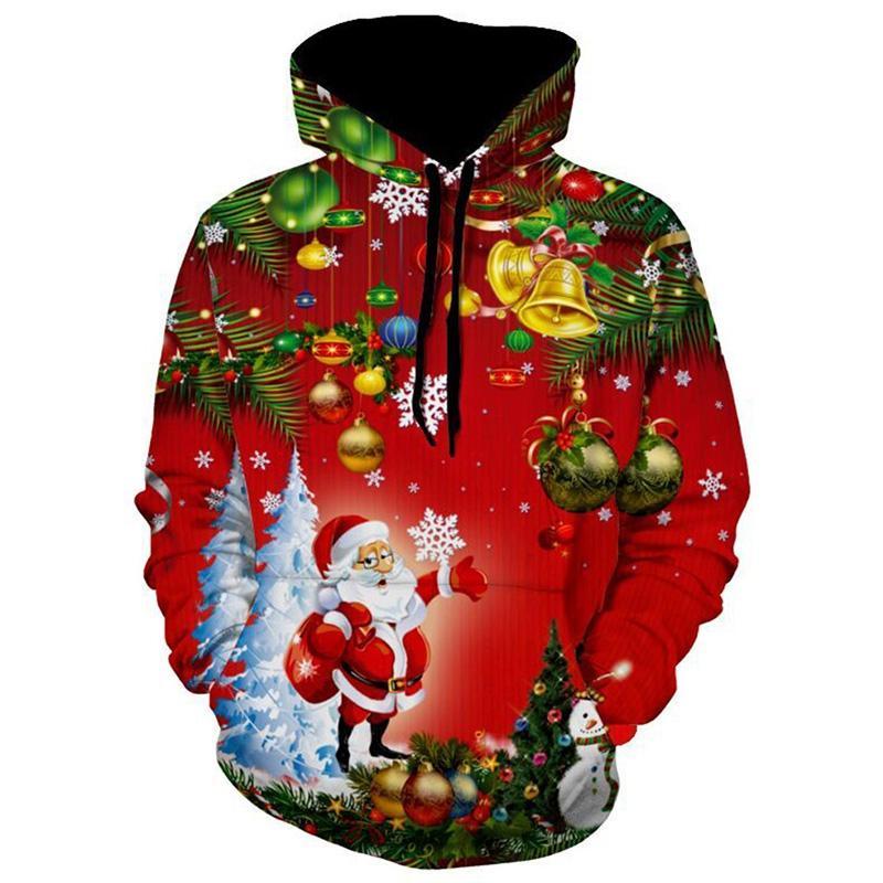 Holiday Jingle Bells Christmas Hoodie-Red-Theone Apparel
