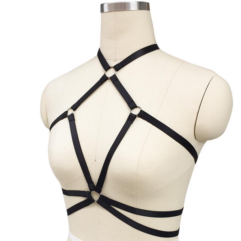 Hollow Out Open Bust Strappy Bra