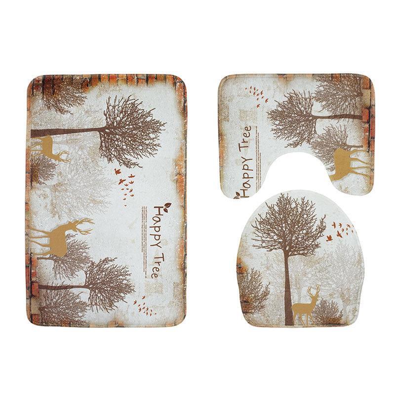 Hunting Inspired Happy Tree Bath Mat Set-621-0030-S1-Theone Apparel