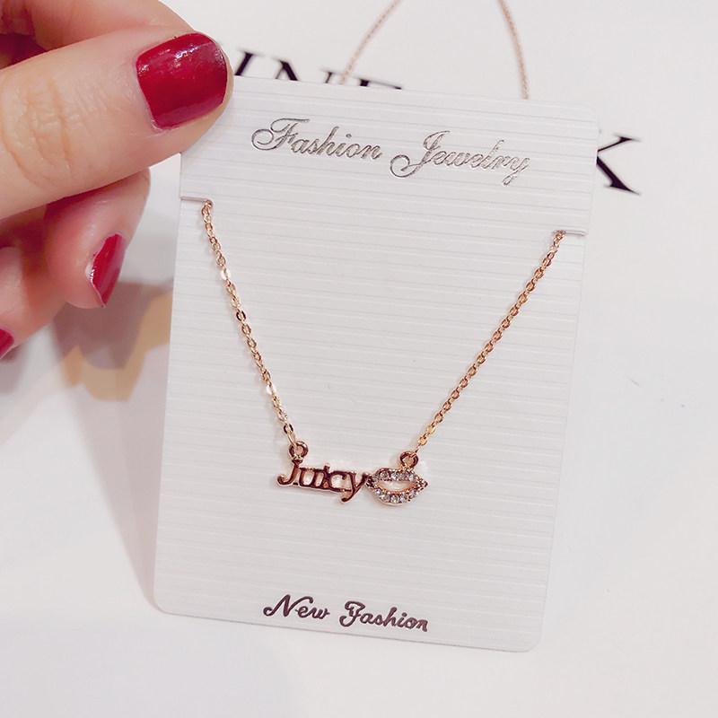 Juicy Kisses Rhinestone Fashion Necklace-Style 1-Theone Apparel