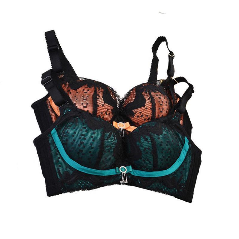Lace Cup Pushup Fashion Bra-Green-Theone Apparel