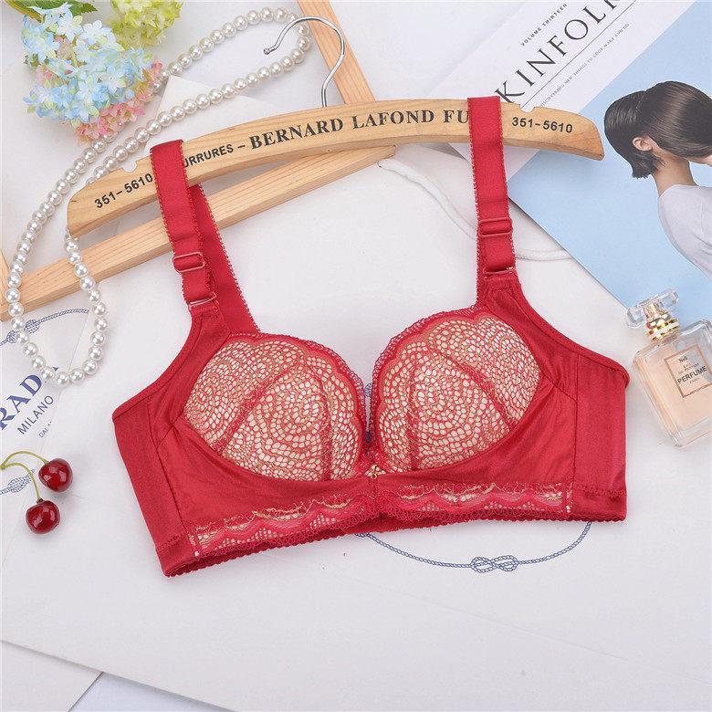 Lace Cup Pushup Fashion Bra-Red-Theone Apparel