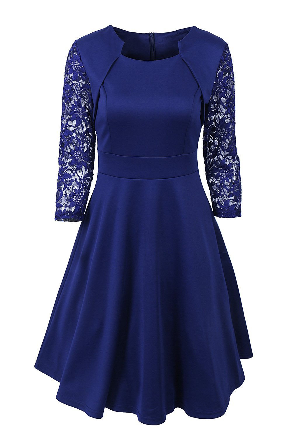 Lace Sleeve Bolero Cape Dress Set-Dark Blue-Theone Apparel