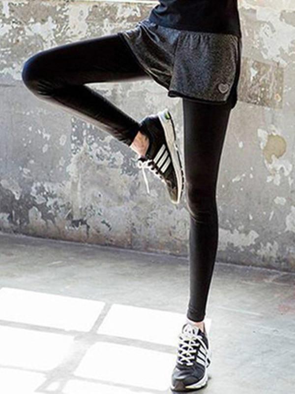 Ladies Runner Shorts with Colorful Trim-Grey-Theone Apparel