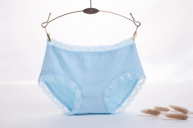 Panty hipster de talle alto con ribete de encaje