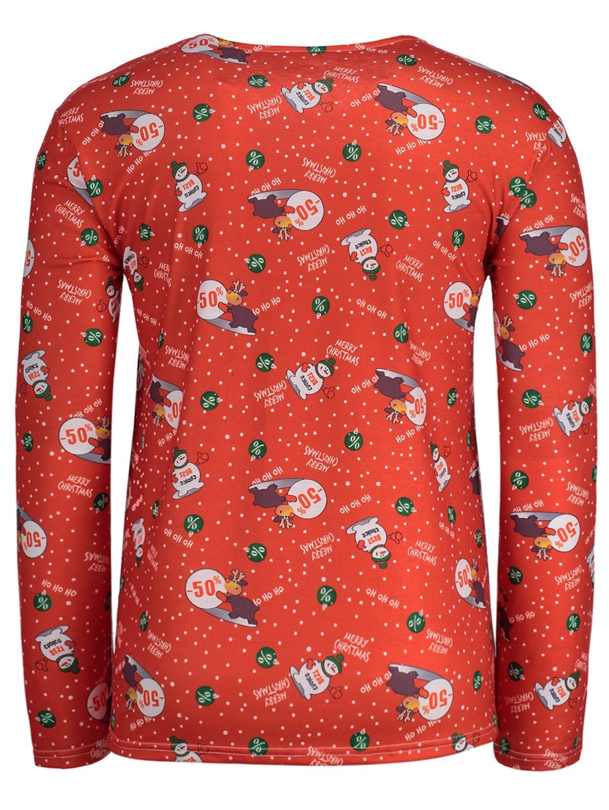 Long Sleeve Crew Neck Snowman Shirt