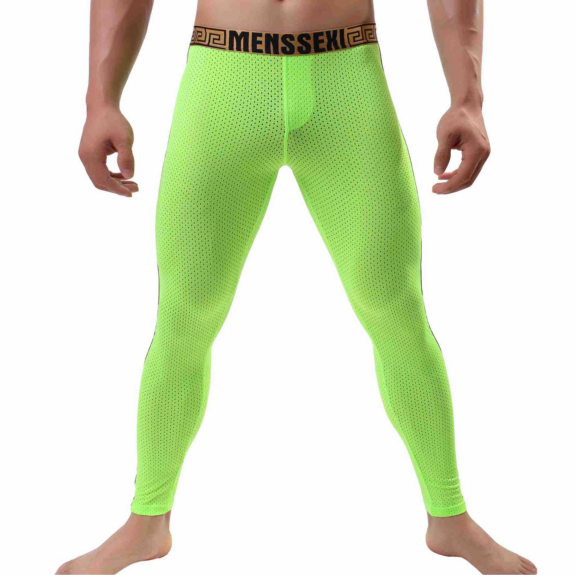 Men's Elastic Waist Leggings-Green-Theone Apparel