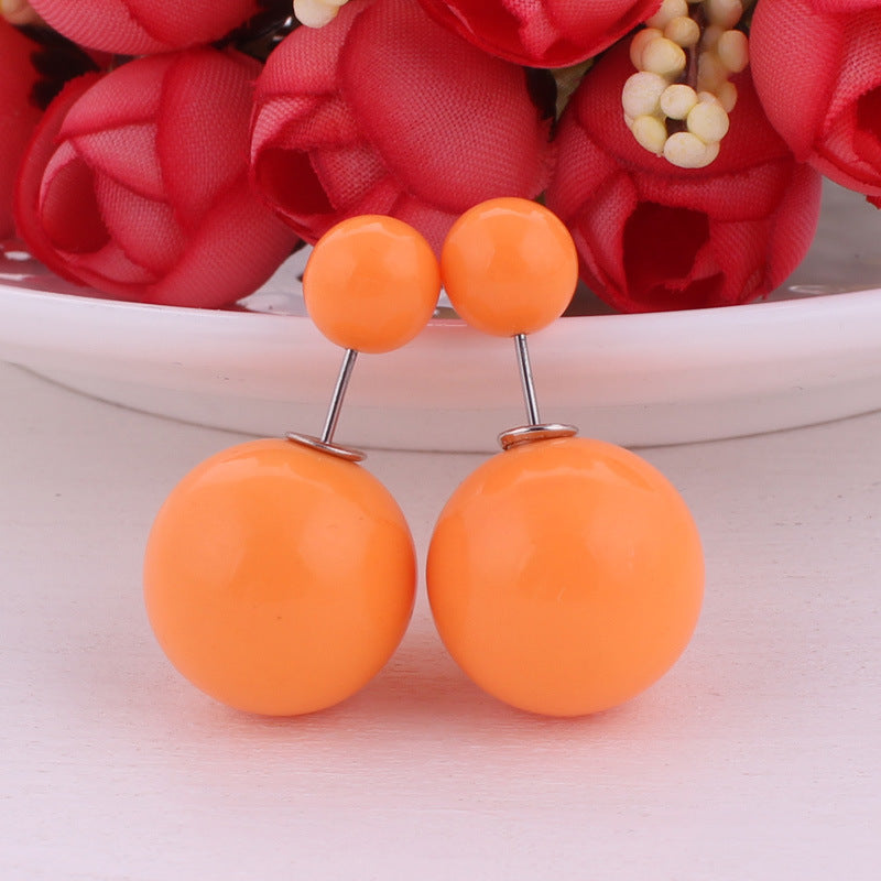 Modern Spherical Stud Earrings-Orange-Theone Apparel