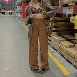 High Waist Loose Fitting Neutral Toned Pants