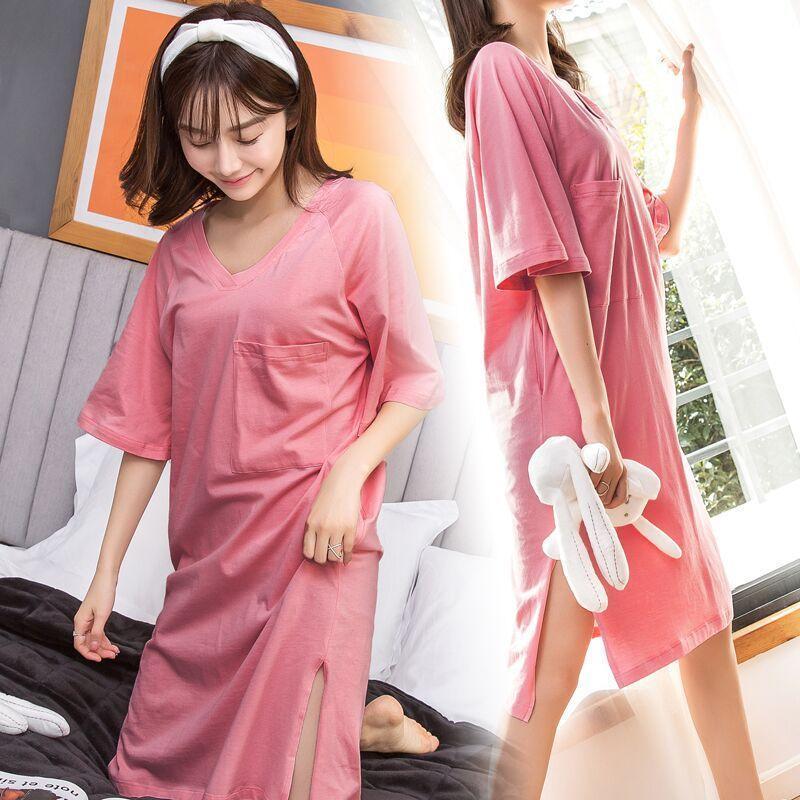 Oversized Side Slit T-Shirt Dress-Style 3-Theone Apparel