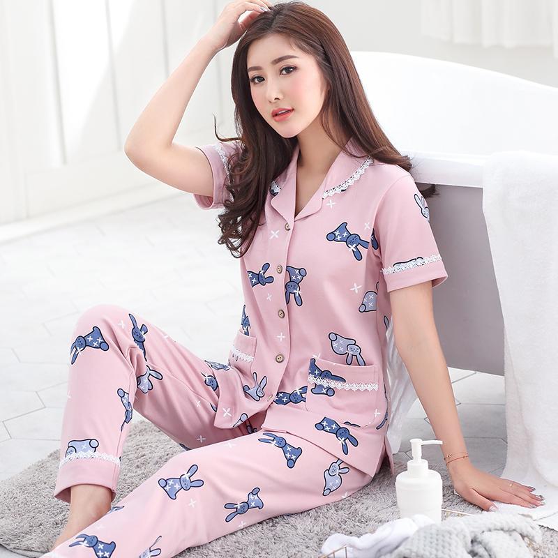 Pineapple Button Up Sleepwear Set-Pink 2-Theone Apparel