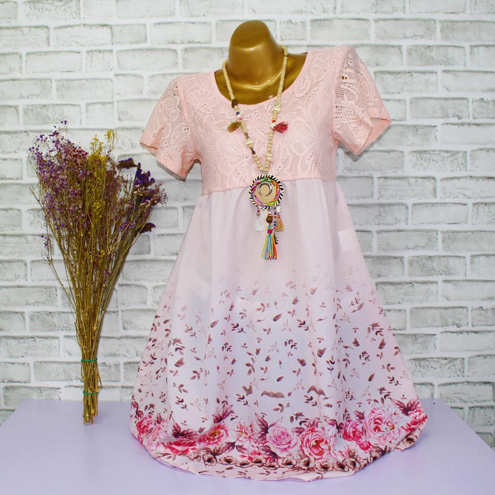 Vestido de estampa de rosa de renda rosa