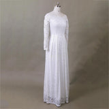 Pleated Lace Sleeve Bridal Gown