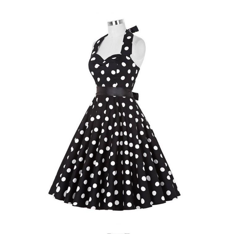 Polka Dot Retro Pleat Dress