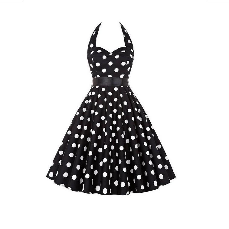 Polka Dot Retro Pleat Dress