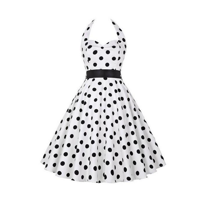 Polka Dot Retro Pleat Dress