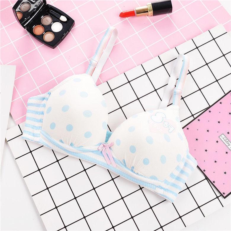 Polka Dot and Stripes Printed Bra - Theone Apparel