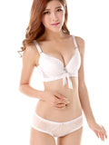 Pure White Lace Push Up Bra with Ribbon - Theone Apparel