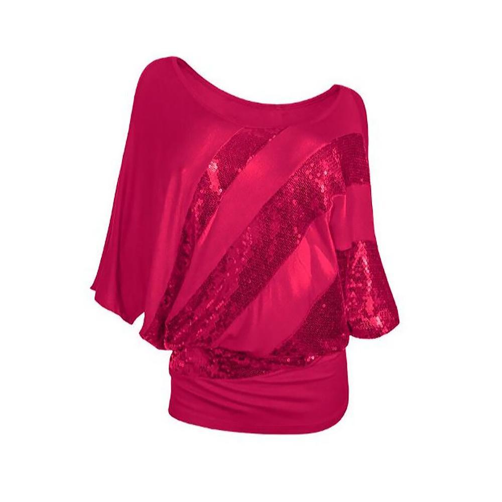 Blusa lateral de listras de lantejoulas