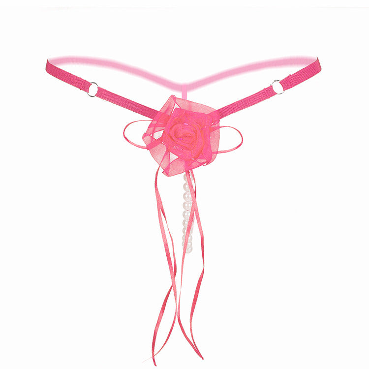 Rosebud Pearl Strand Bridal G String-Hot Pink-Theone Apparel