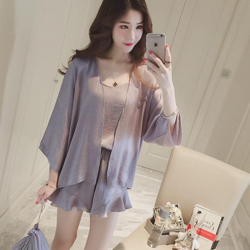 Ruffles Galore Loose Fitting Sleep Set-Gray-Theone Apparel