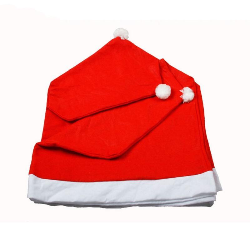 Santa Christmas Hat Chair Covers