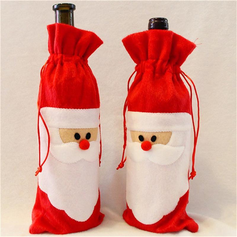 Capas de garrafa de vinho tinto de Papai Noel