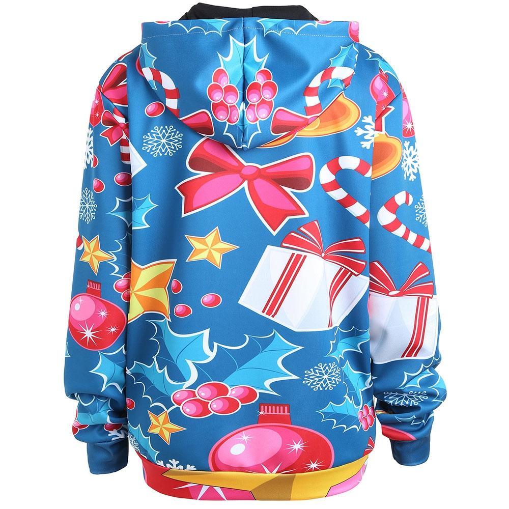 Santa and Reindeer Plus Size Hoodie