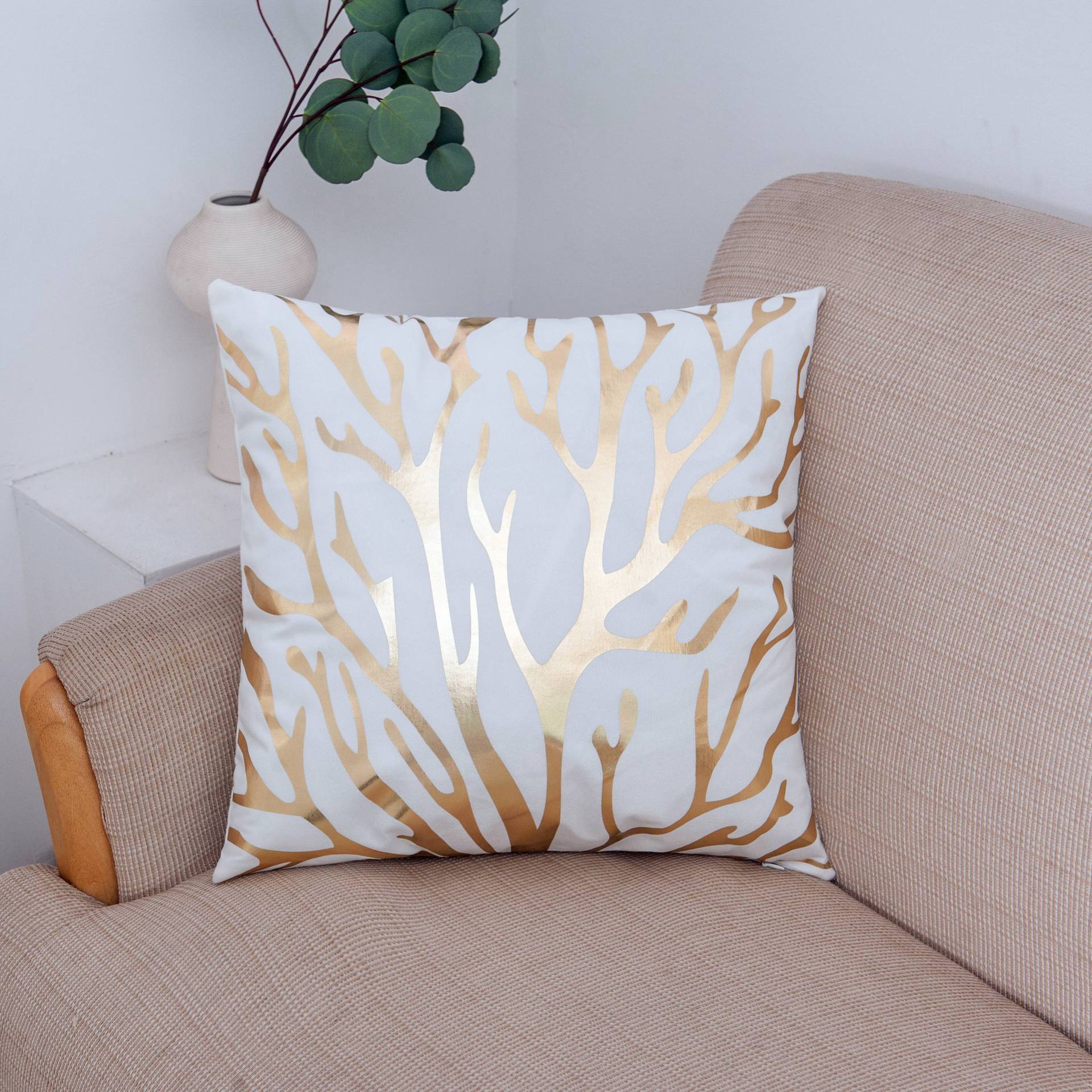 Scripted Gold Foil Pillow Covers-601-0029-S13-Theone Apparel
