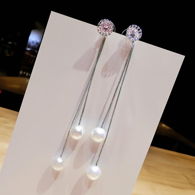 Aretes de borlas con cuentas Pearly Perfection