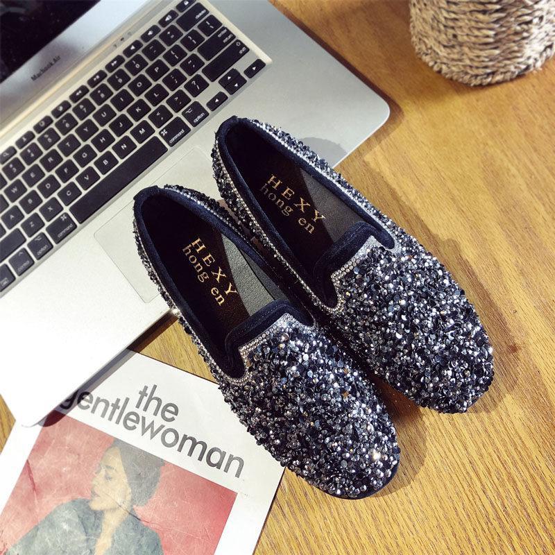 Sparkly Sequin Sensation Loafer Shoes-Black 2-Theone Apparel