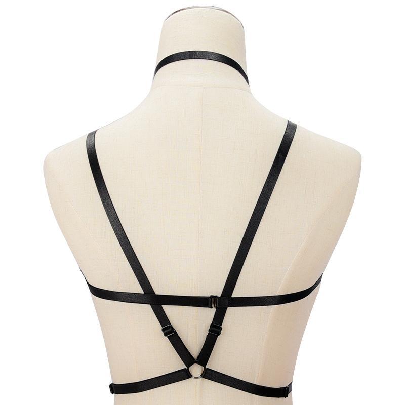 Strappy Open Bust Elastic Cage Bra