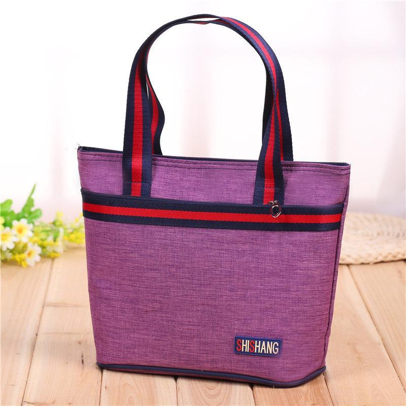 Strappy Shopper Tote Handbag-Purple-Theone Apparel
