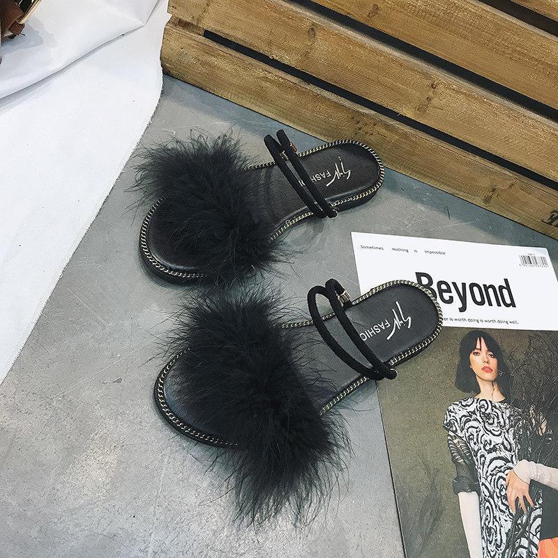 Stud Trim Simple Strap Sandals-Black 2-Theone Apparel