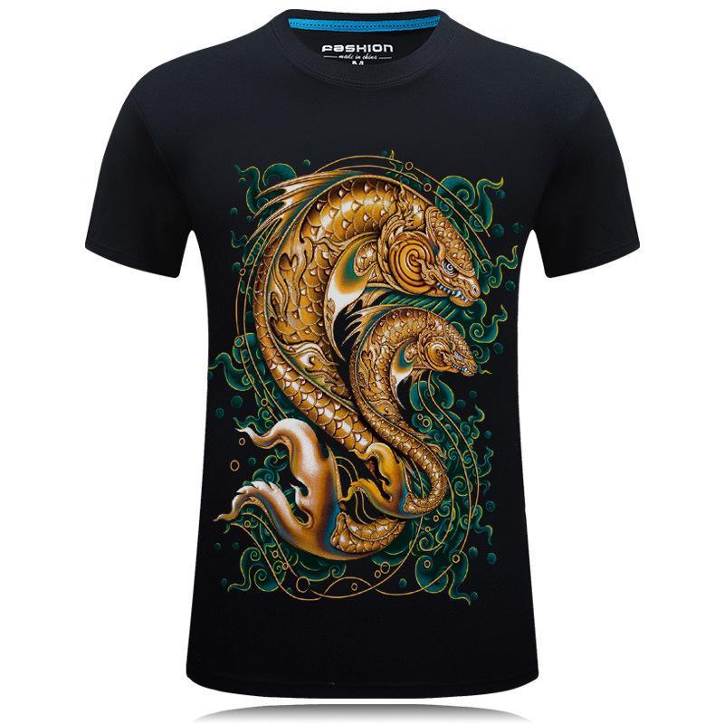 Symbolic Coy Fish Front Design Shirt-Black-Theone Apparel