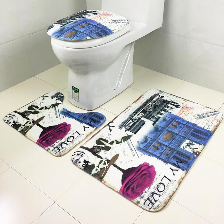 Three Piece Bathroom Carpet Set-Train-Theone Apparel