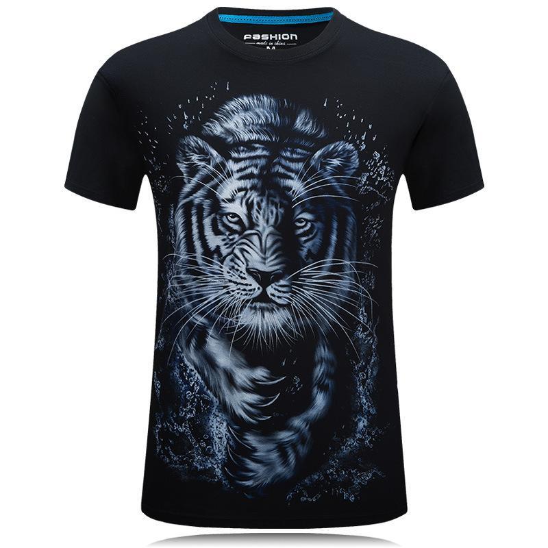 White Tiger Short Sleeve Shirt-Black-Theone Apparel