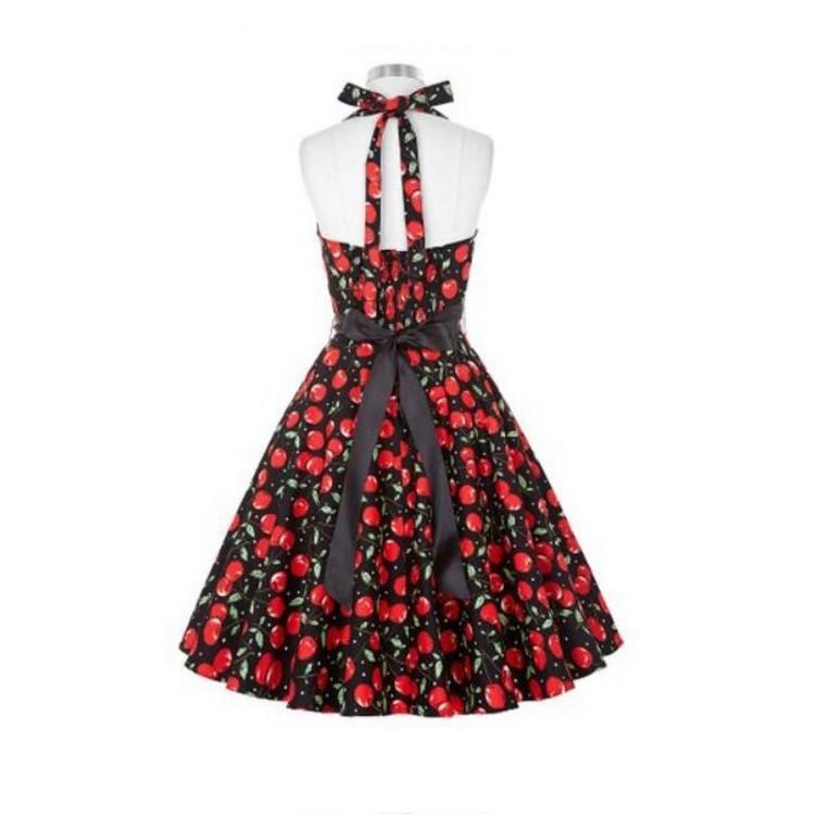 Yummy Print Retro Halter Dress