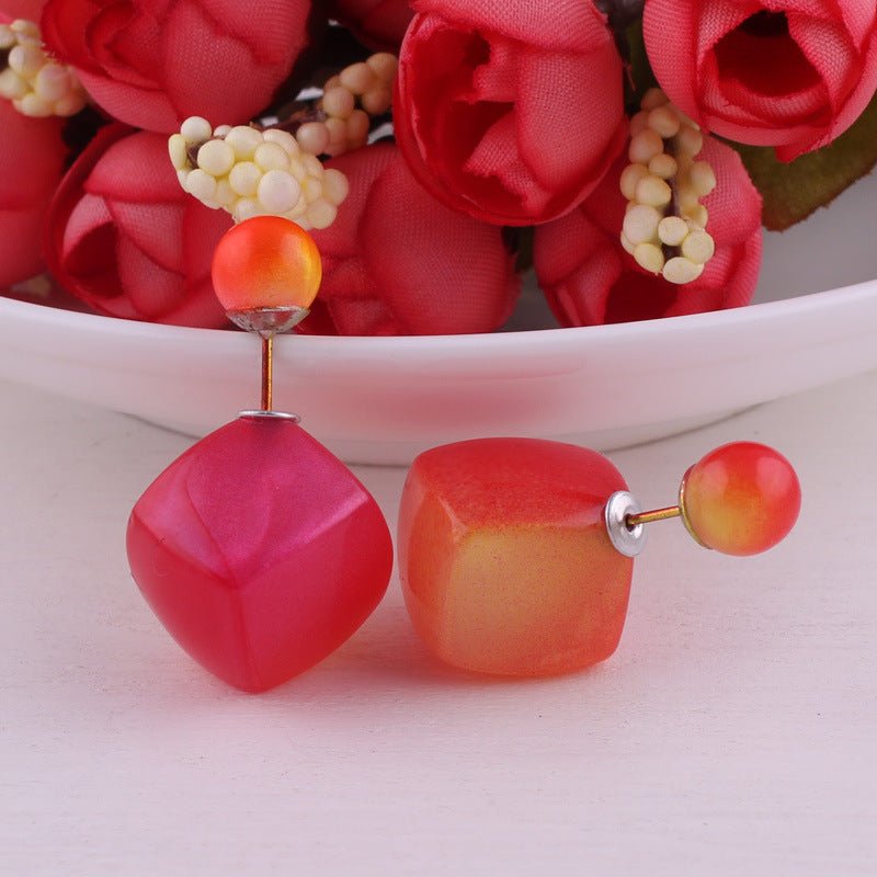 Asymmetrical Cube and Sphere Earrings - THEONE APPAREL