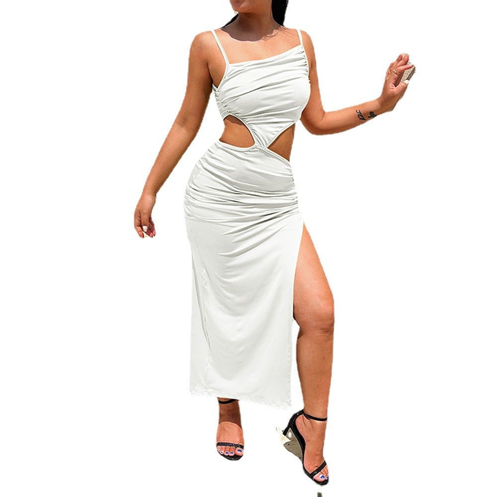 Asymmetrical Off the Shoulder Cutout Maxi Dress - THEONE APPAREL