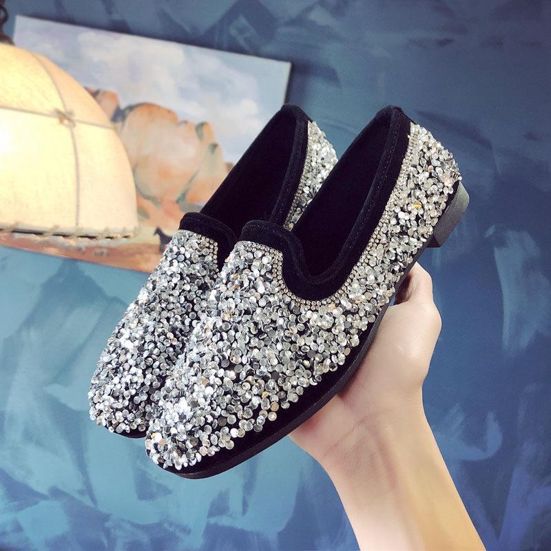 Bedazzled Buckle Front Loafers - THEONE APPAREL