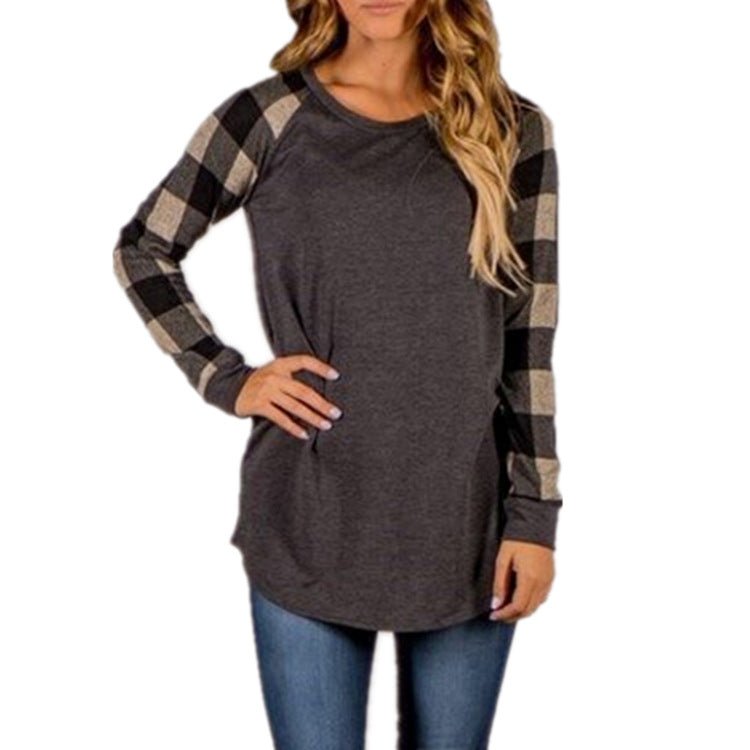 Buffalo Check Raglan Tunic-Length Tee - THEONE APPAREL