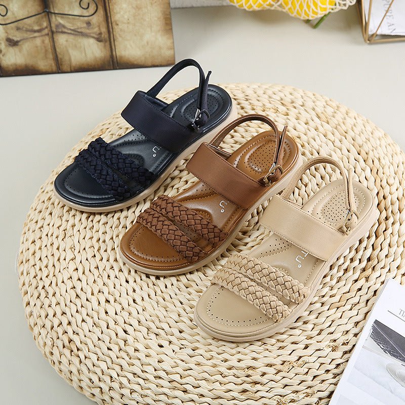 Casual Fabric Slip On Open Toe Sandals - THEONE APPAREL