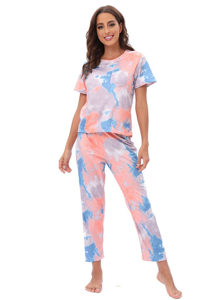 Casual Patterned T-Shirt and Capri Pants Set - THEONE APPAREL